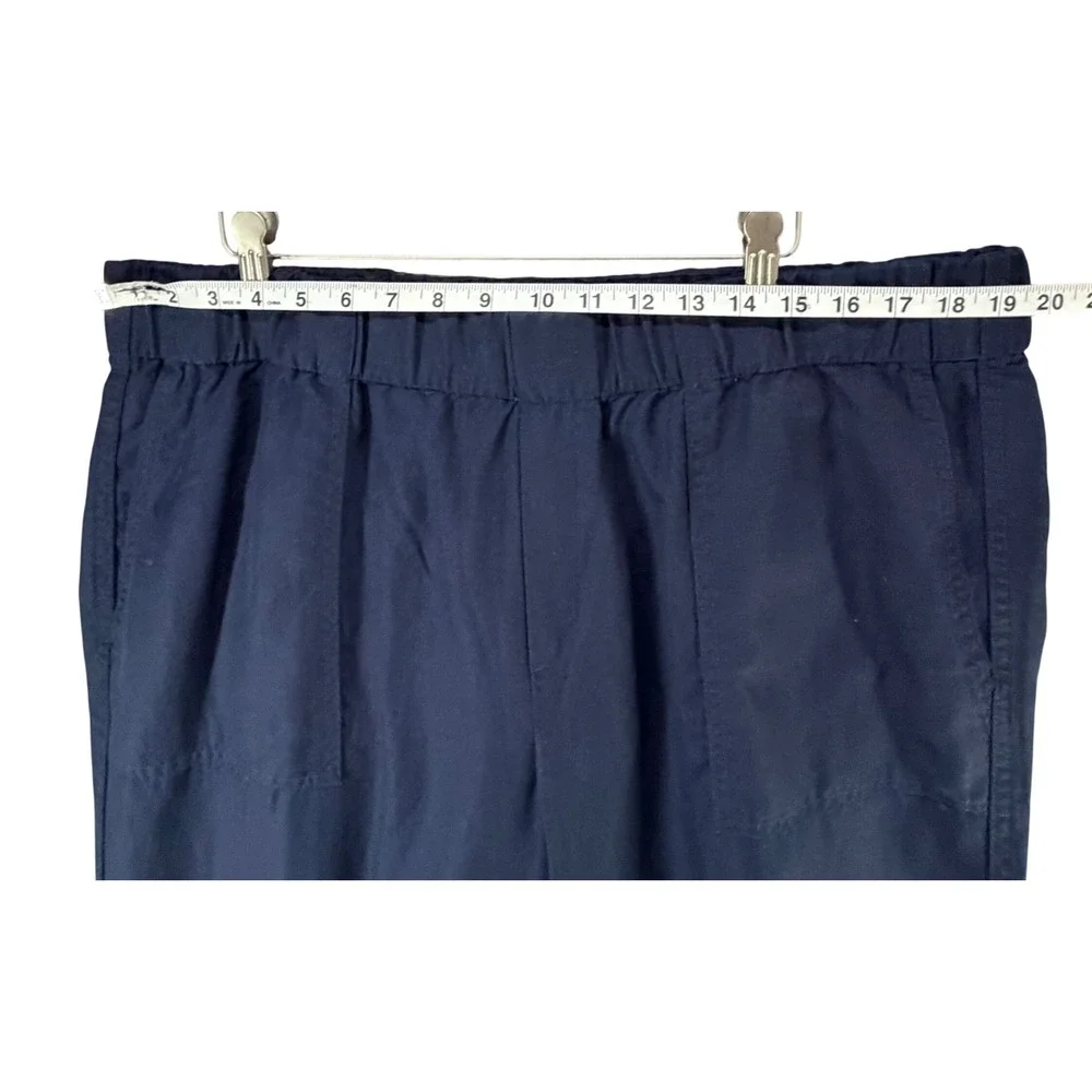 Banana Republic Tencel Linen Pants Womens XL Blue Tapered Relaxed Minimalist